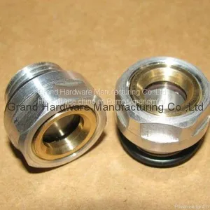 BSP G Thread Round Aluminum Oil Sight Glass for Bizter With Flat Tempered Glass thumbnail-2