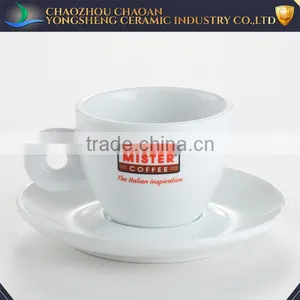 Wholesale Factory Ceramic Cup and Sauser Coffee Set With Custom Logo thumbnail-1