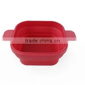 Portable Collapsible Silicon Bowls With Lids thumbnail-3