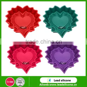 Food Grade Heart-shaped Lace Silicone Silicone Cup Cake Mold thumbnail-2