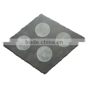 Rough Edge Slate Placemat With Glass Tumbler thumbnail-4