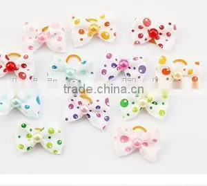CY197 Handmade Pet Grooming Accessories Products Dog Bow Hair Little Flower Bows For Dogs Charms Gift thumbnail-4