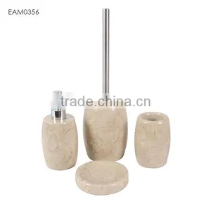Hot Sale Classic Poly Stone Resin Bathroom Accessory Set , Bathroom Set thumbnail-3