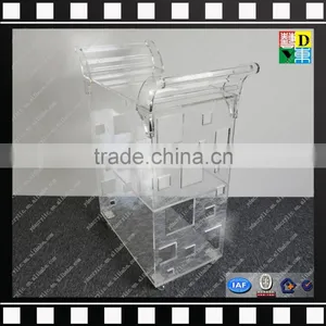 Newest Design Top Quality Acrylic Trolley With Four Wheels Acrylic Bar Trolley for Hotel New PMMA Plexiglass Acrylic Wine Cart thumbnail-2
