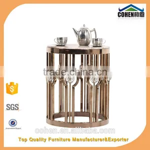 Modern Round Rose Golden Color Hotel/living Room Furniture Side/corner Table B818-2G thumbnail-1