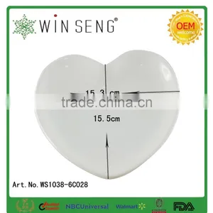 White New Design Heart-shape Ceramic Dish/soap Plate thumbnail-3
