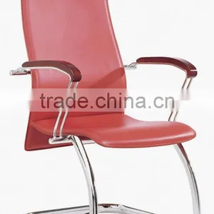 China Manufacturer Pu/pvc Red Leather Office Chairs Without Wheels thumbnail-1