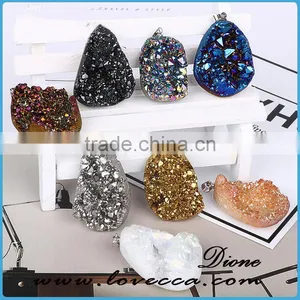 Precious Genuine Natural Agate Drusy Pendant Charm Druzy Stones Wholesale thumbnail-1