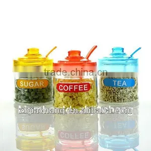 Glass Spice Box With Plastic Cap and Spoon thumbnail-1
