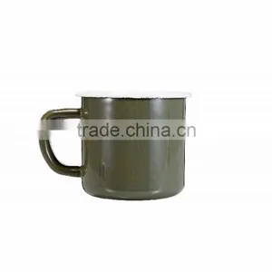 Customer Printed Sublimation Enamel Camping Mug With Stainless Steel Rim/rolled Rim Gift Mug thumbnail-4