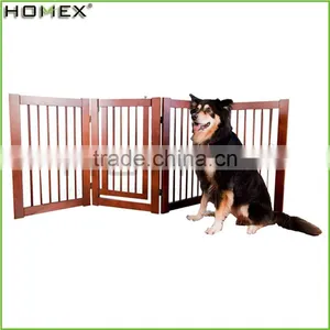 Wood Solid Pet Gate Deluxe Wood Pet Fence w Door Homex_BSCI Factory thumbnail-1