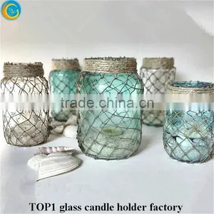 Lit Mercury Glass Globe Sea Glass Mason Jar Light thumbnail-4