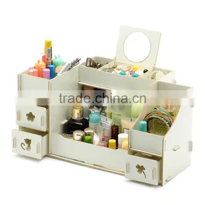 The New Large Wooden Box The Cat DIY Cosmetic Storage Box Desktop Drawer Storage thumbnail-2