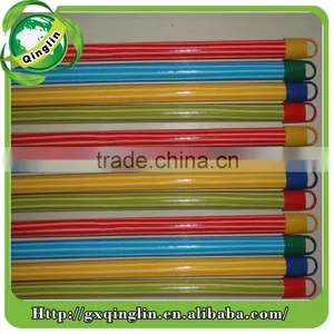 QL PVC Coated Wooden Broom Handle/Wooden Broom Stick With Short Black Cap thumbnail-5