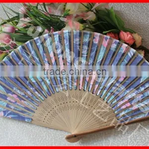 New Arriving Bamboo Foldable Fabric Fan for Gift thumbnail-2