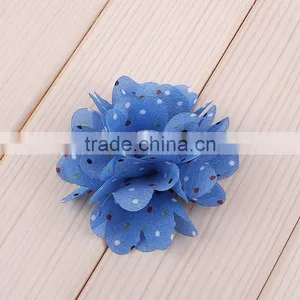 Handmade Fabric Flower Clip With Dot for Kids Hair Accessories thumbnail-3