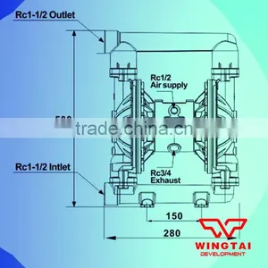 Standard Pneumatic PTFE Diaphragm Pump BML-40 thumbnail-2