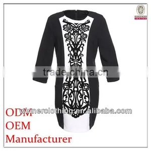 OEM Hot Sell High Quality Latest Fashion Ladies' Short Front Long Back White and Black Colored Branded Ladies' Clothing thumbnail-1