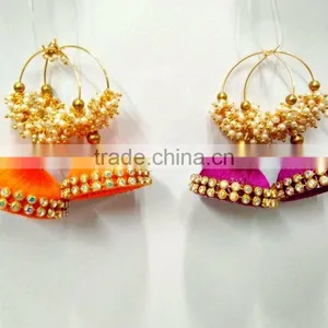 Indian Silk Thread Jhumka Earrings ,factory Direct Fashion Jewelry thumbnail-3