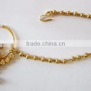 HOOP NATH Press NOSE RING GOLD PLATED thumbnail-1
