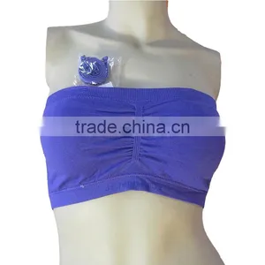 Hot Women Seamless Sexy Tube Top Bra Blue Color thumbnail-1