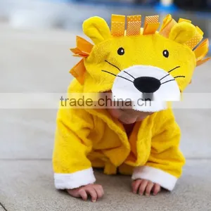 Yellow Lion Terry Cotton Hooded Bathrobe for Promotion thumbnail-1