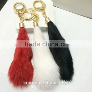 Fashion Handbag Accessories Fox Fur Tail Keychain thumbnail-2