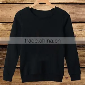 Wholesale Blank Long Sleeve Pullover Round Neck Pure Color Sweatshirt Without Hood thumbnail-2
