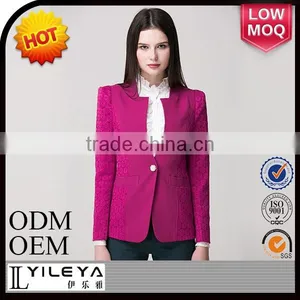 2014 Latest Design Crochet Lace Patchwork Women Business Suit Coat thumbnail-1