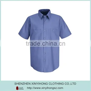 Vertical Stripe Double Pockets Fomal Business Fashion Shirts For Man thumbnail-1