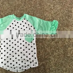 Pernickety Boutique Reglan Short Sleeve Shirt Ruffle Baby Girl Clothes Cotton 0-14T t Shirt With Pocket Children Girl Shirt thumbnail-4