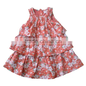 Baby Toddler Ruffle Sleeveless Cotton Flower Frocks Design Girl Dress thumbnail-1