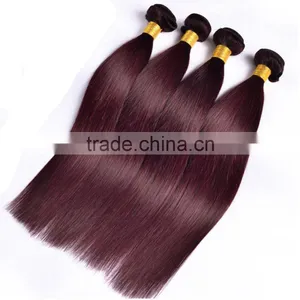 Peruvian Virgin Hair 4 Bundles Deals 99J Wine Red Straight Hair 100% Human Hair Weft Weaves Pure Color thumbnail-6