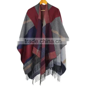 Women Winter Tartan Soft Cashmere Feeling Oversized Plaid Tartan Blanket Scarf thumbnail-5
