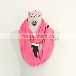 Fashion Cotton Scarf With Zipper Pocket Head Scarf thumbnail-1