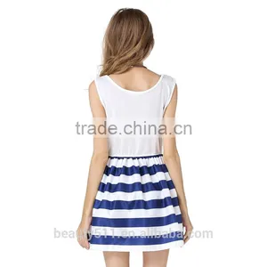 Summer Women Clothes Balloon Style Sexy Dresses Woman Ball Gown Cotton Fashion Stripe Party Dress SD71 thumbnail-3