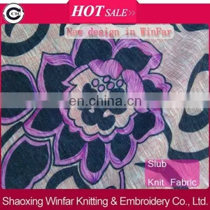 Winfar Print Knit 30s Rayon Slub Polyester Viscose Fabric For Garment thumbnail-1