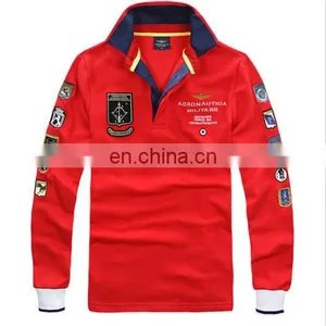Bulk Wholesale Clothing New Polo Leisure Sports Embroidery Cotton Long-Sleeved Men's T-shirt thumbnail-2