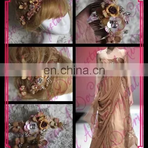 Aidocrystal Champagne Fashion Party Ladies Rhinestone Hair Comb Fascinators,bridal Headpiece thumbnail-1