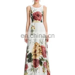 Grace Karin 2016 New Design Women Long Sleeveless Flower Pattern Chiffon Long Prom Dress GK000033-1 thumbnail-2