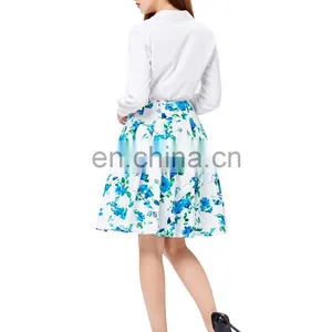 Grace Karin 10 Patterns Occident Women Vintage Retro Floral Pattern Cotton Skirt CL008925-1 thumbnail-4