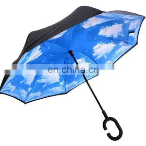 Top Quality Customized Rain Fashion C Handle Inverted Umbrella thumbnail-2