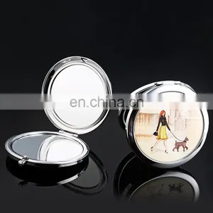 Personalized Wedding Gift Pocket Mirror,Wholesale Cosmetic Pocket Makeup Mirror thumbnail-6
