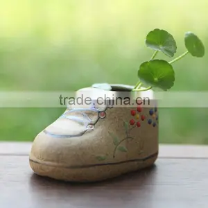 Chinese Ceramic Blue and White Shoes Flower Pot / Mini White Ceramic Flower Pots thumbnail-3
