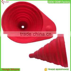 FDA Silicone Funnel Cheap Wholesale Collapsible Funnel Silicone Kitchen Funnel thumbnail-6