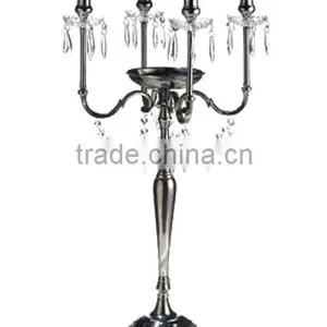 Wedding Candelabra, 9 Crystal Ball Candelabra With Hanging Crystals In Chrome Finish thumbnail-2
