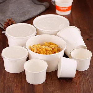 White Paper Bowl Manufacturer Noodle Salad Bowl Food Containers Disposable Paper Packaging thumbnail-1