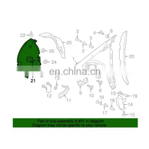 OEM LR073060 LR073058 Front Fender Liner Splash Shield for Land Rover Discovery Sport 2015-2022 thumbnail-2