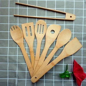 Wholesale Bamboo Utensil With Holder Tong From China Twinkle Bamboo Wood thumbnail-2