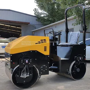 Twin Steel Wheel 1.8 Tons Twin Steel Wheel Vibratory Roller 390 Three Cylinder Diesel Powered Small Roller thumbnail-5